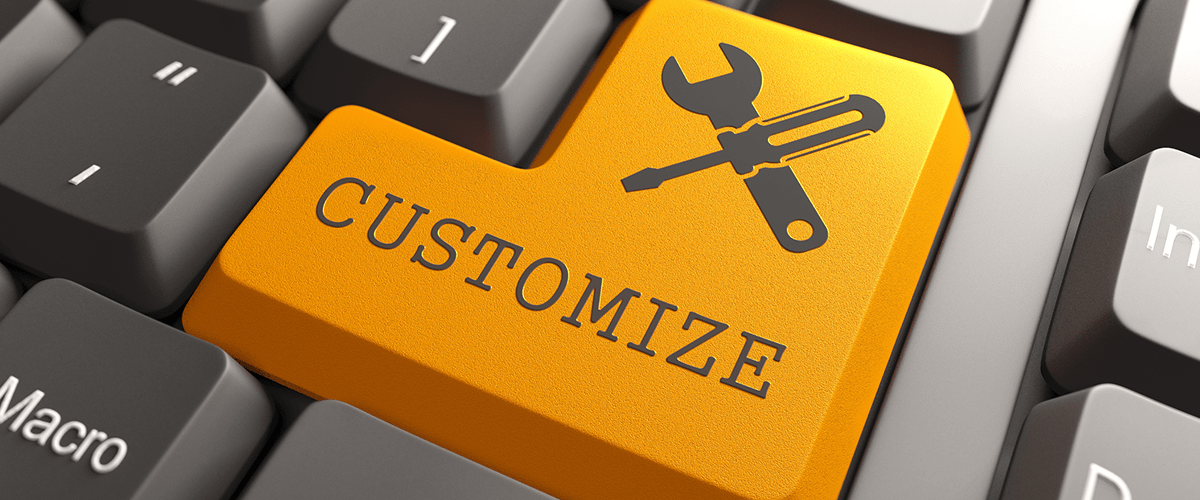 Keyboard with the ENTER key changed to CUSTOMIZE